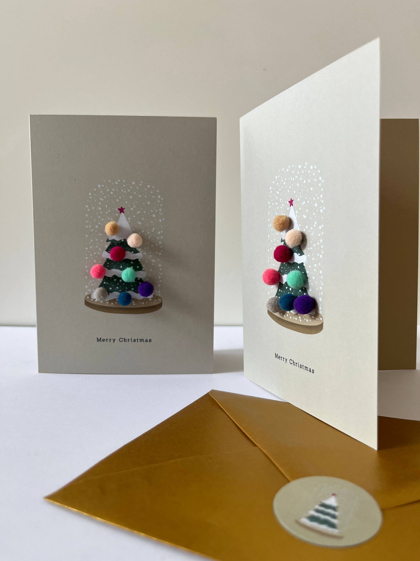 Albero di Natale _ Biglietto con decoro PonPon