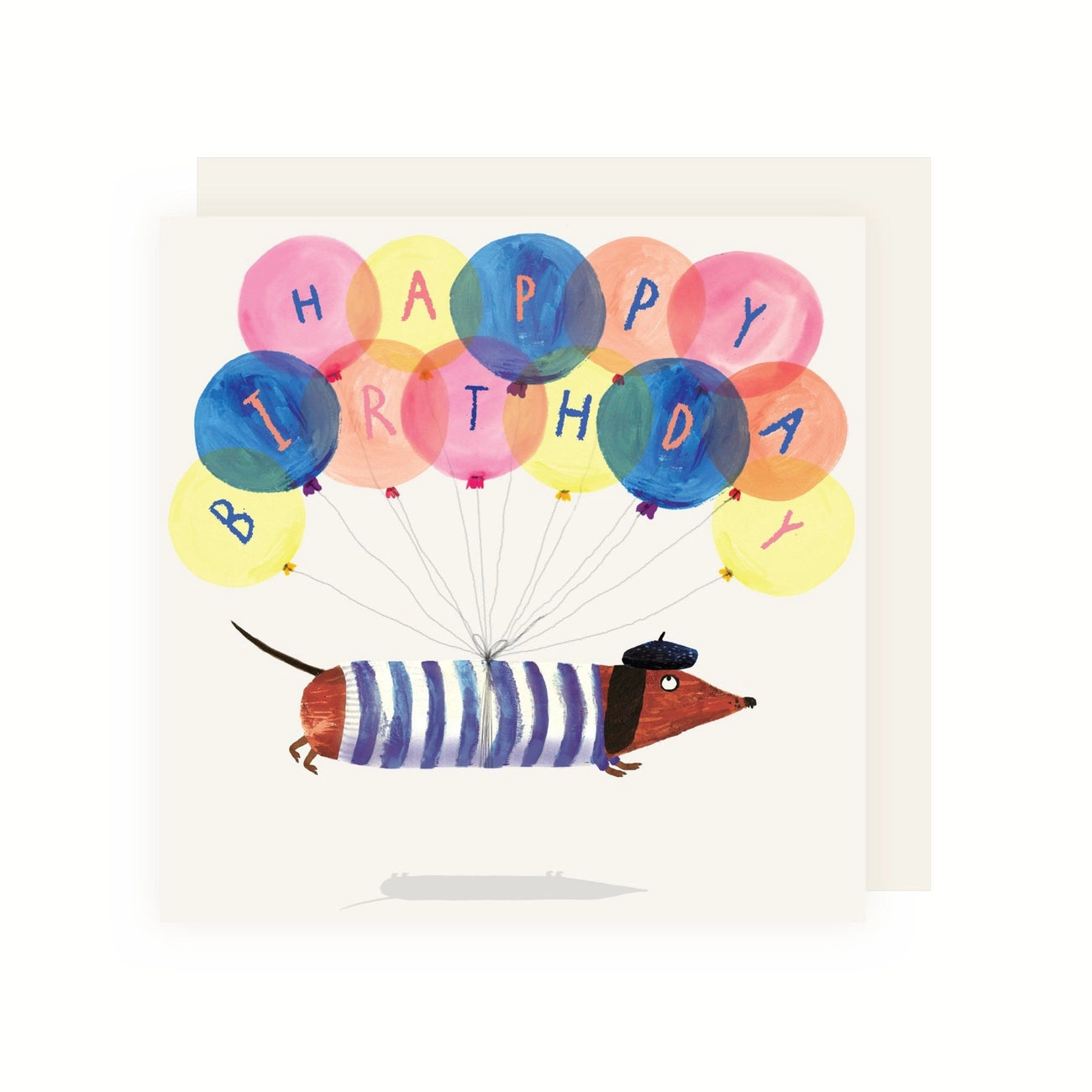 Biglietto auguri CHARLEY RABBIT from London_ Bassotto "Happy birthday"