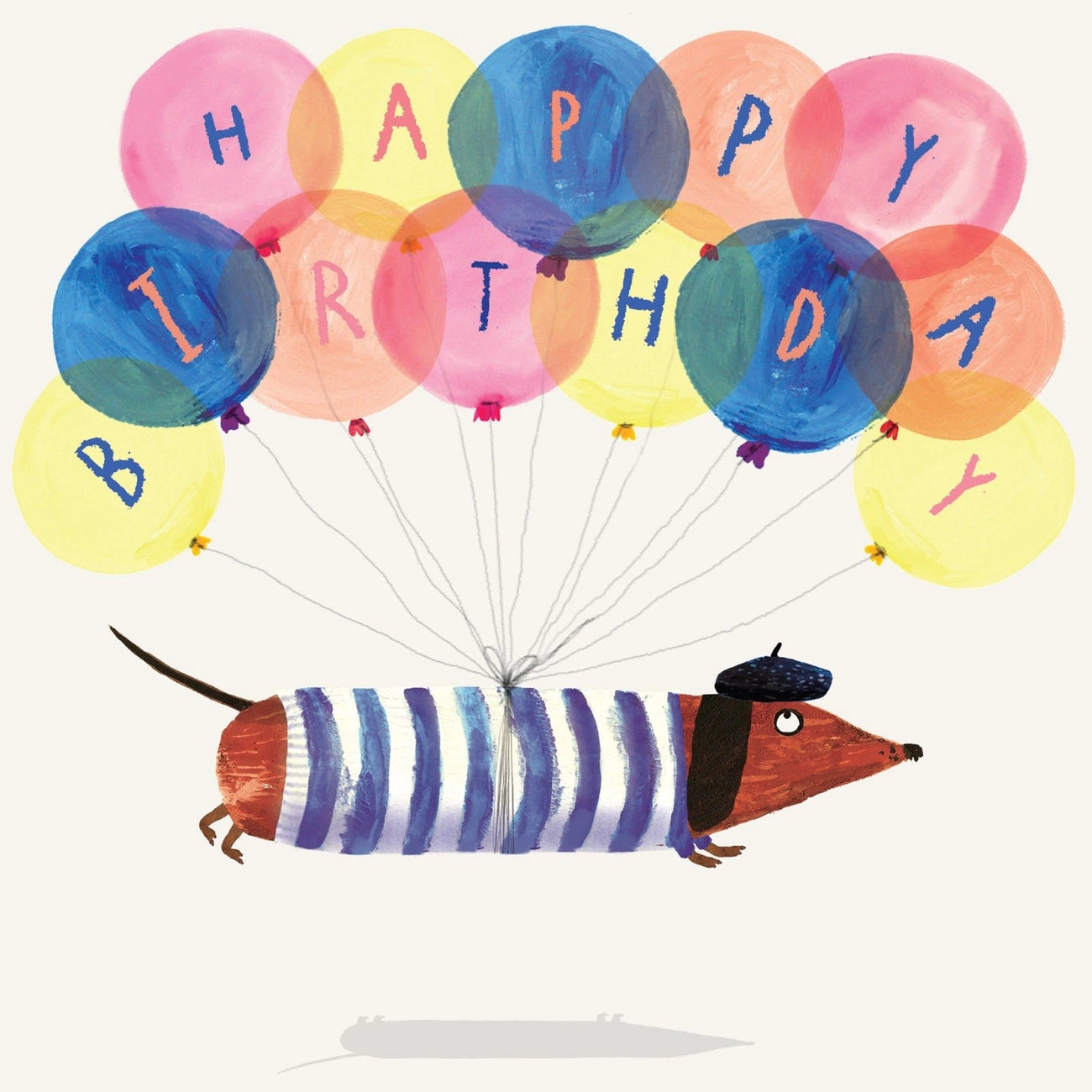 Biglietto auguri CHARLEY RABBIT from London_ Bassotto "Happy birthday"