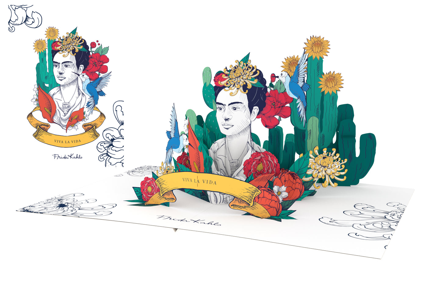 Biglietto Origamo Frida Kahlo viva la vida