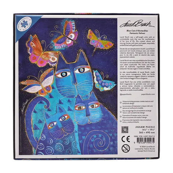 Puzzle 500 pezzi Paperblanks- Gatti blu e farfalle