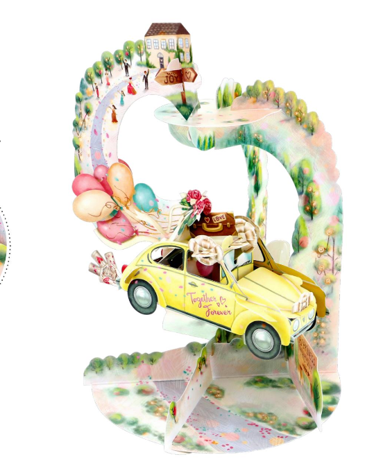 SANTORO Pendulum Biglietto 3D gatti matrimonio