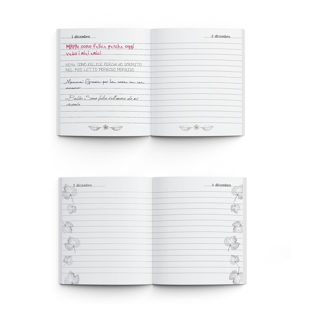 Calendario dell'Avvento della Gratitudine con Vischio e Lucetta _ DISEGNATA