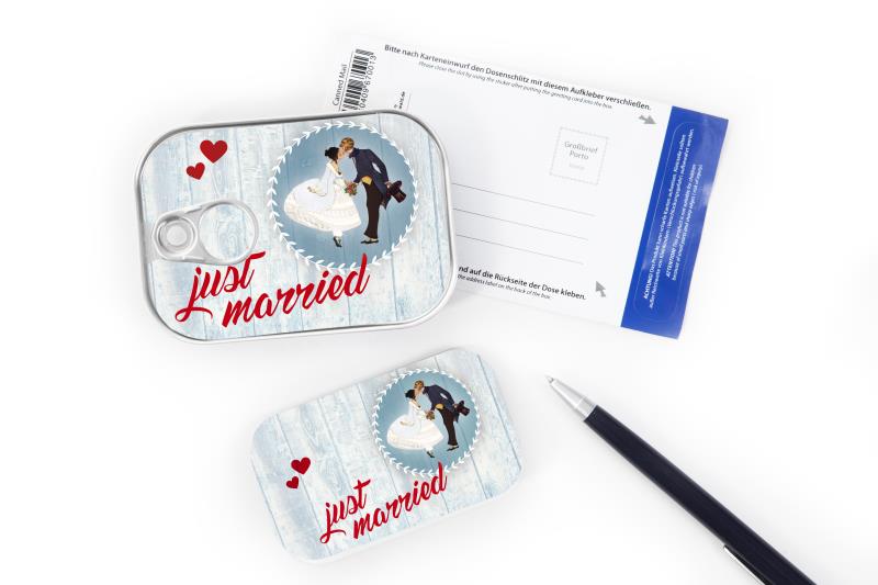 Posta in scatola "just married"