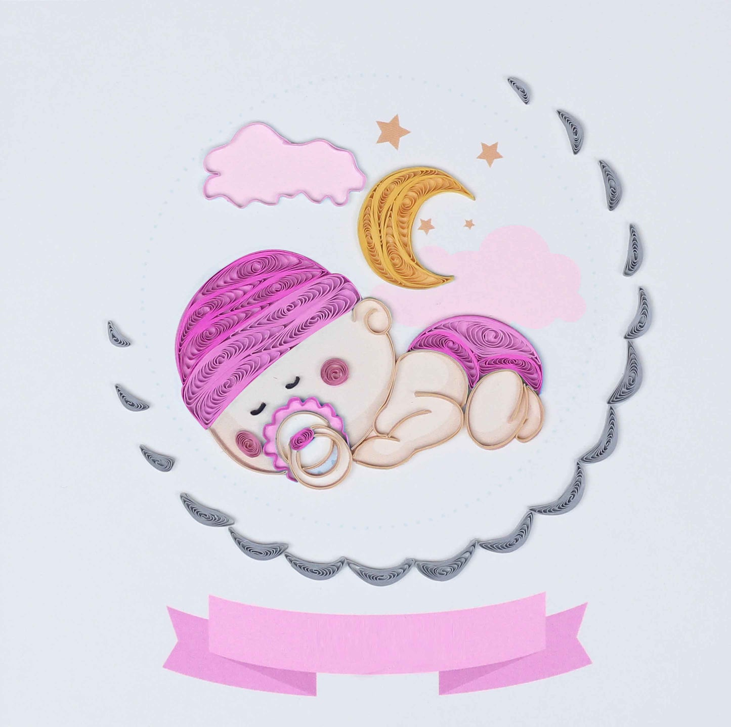 Biglietto origamo nascita bambina