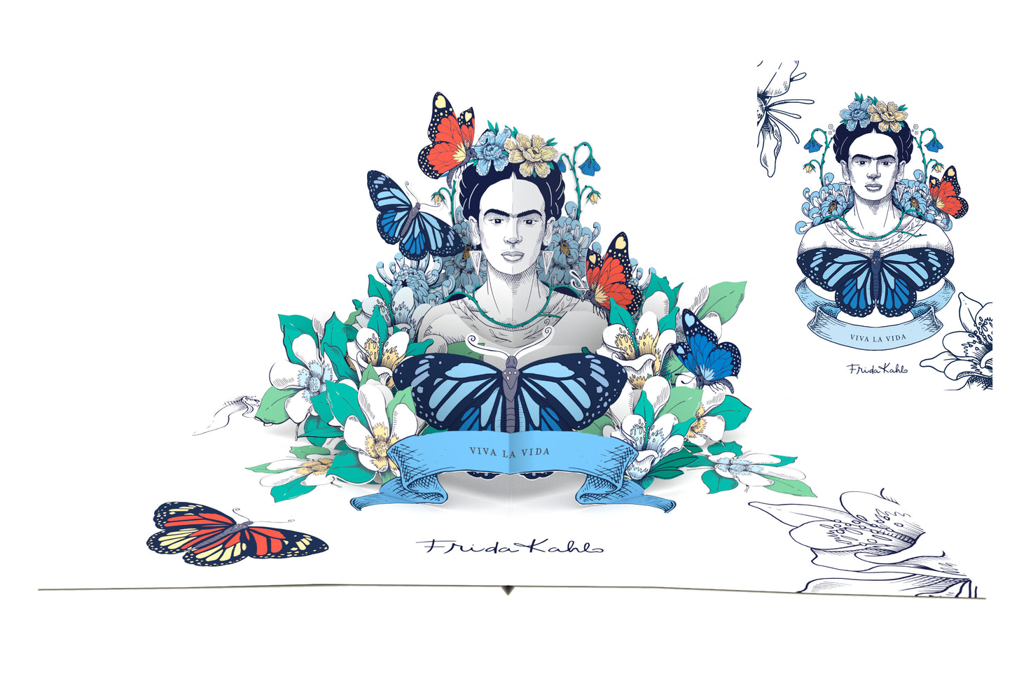 Biglietto Origamo Frida Kahlo pop up