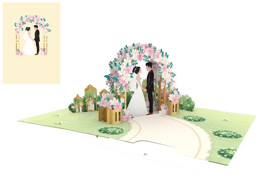 Biglietto Origamo Kirigami matrimonio