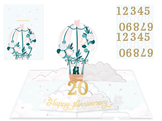 Biglietto Origamo Kirigami happy anniversary
