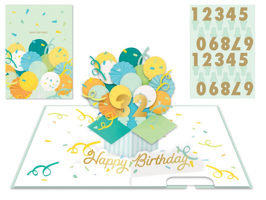 Biglietto Origamo Kirigami con candeline  happy birthday