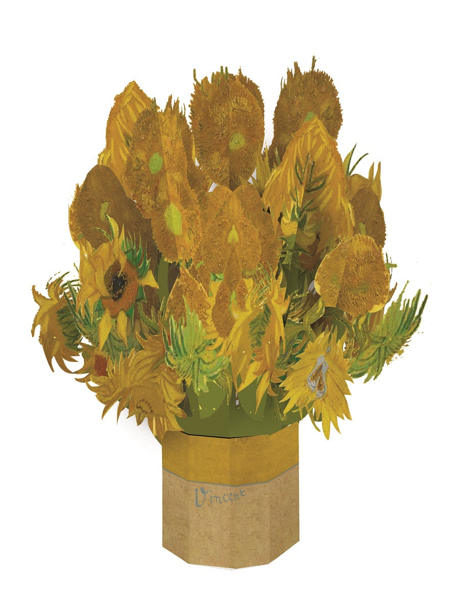 Biglietto Origamo di Van Gogh girasoli in vaso