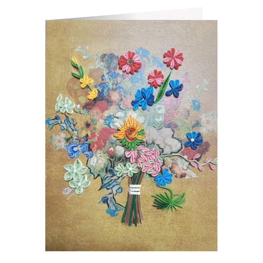 Biglietto Origamo di Van Gogh 50th annniversary bouquet