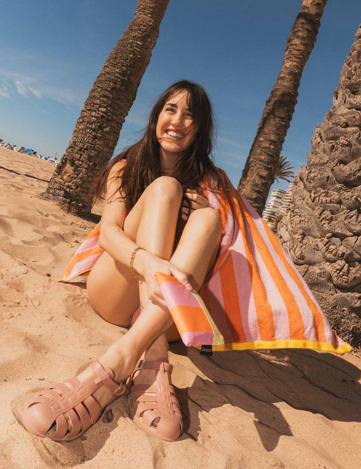 NOTABAG . Borsa - zaino -arancio-rosa