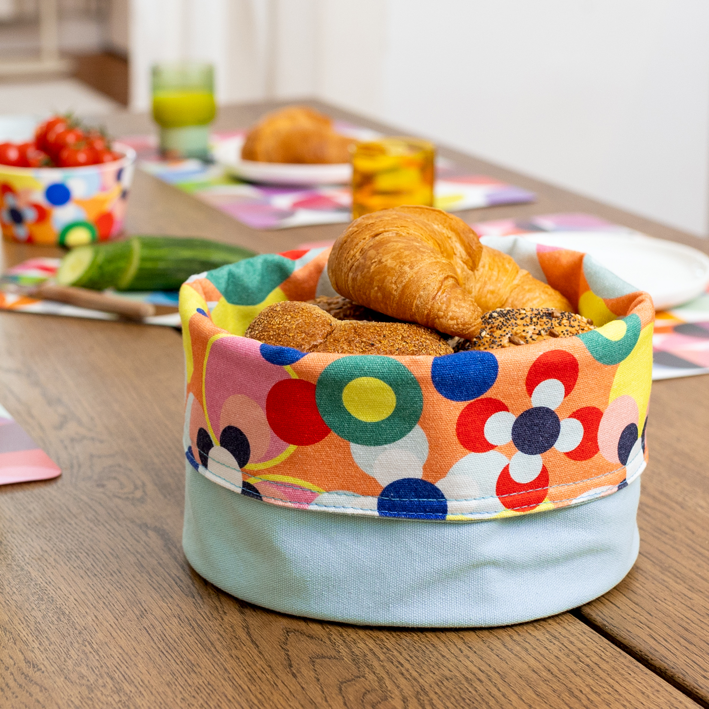 REMEMBER _ Cestino portapane in cotone - fiori