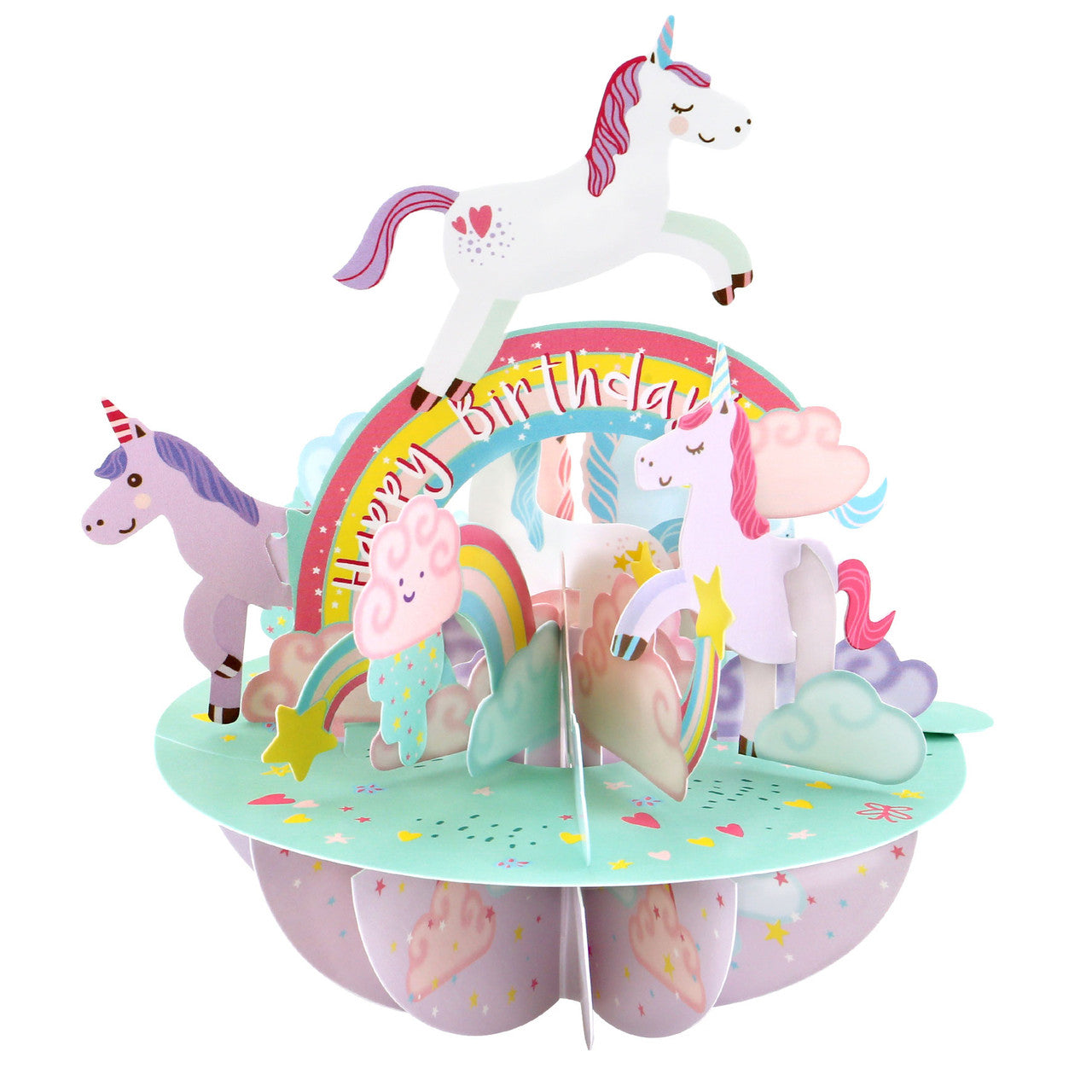 SANTORO . PIROUETTES Biglietto popup Happy Birthday Unicorno