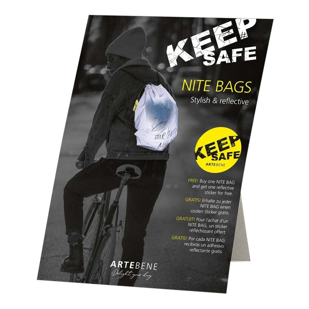 ARTEBENE . Borsa zaino Reflective "KEEP SAFE"