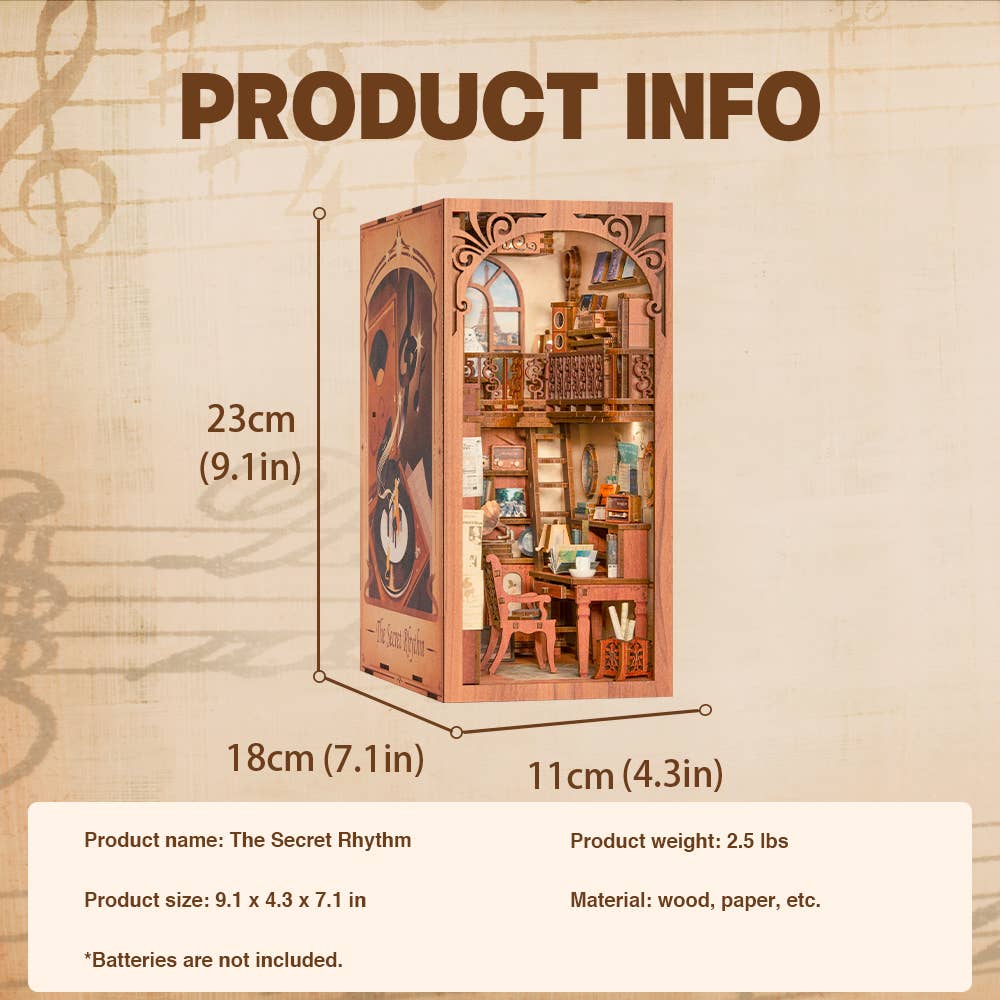 PUZZLE 3D per Libreria: The Secret Rhythm con copertina antipolvere