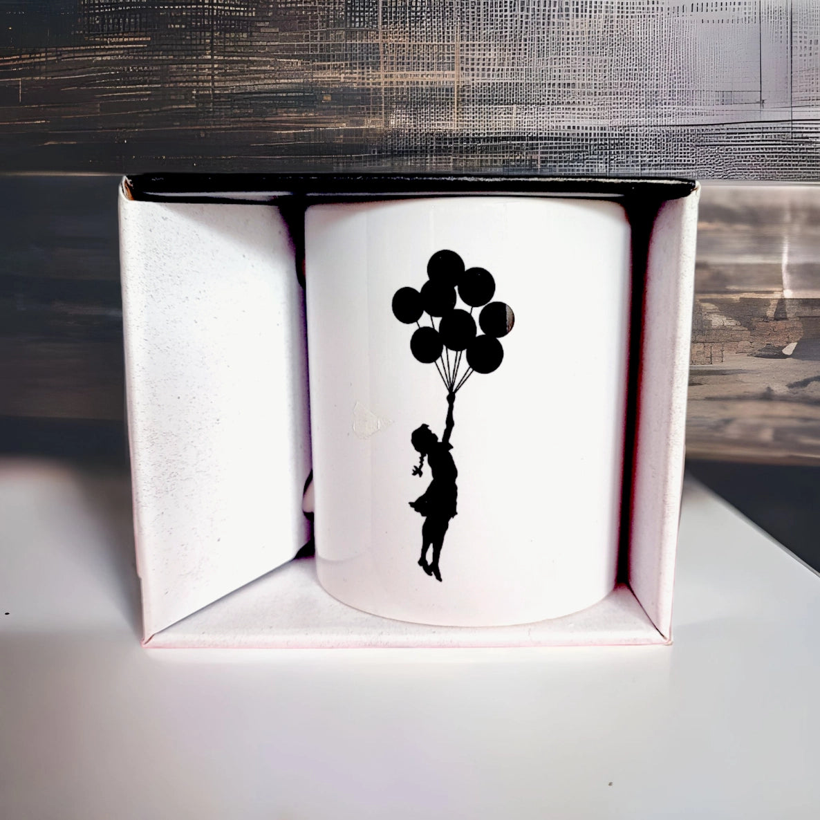 Banksy tazza in ceramica 325ml - Flying Balloons Girl