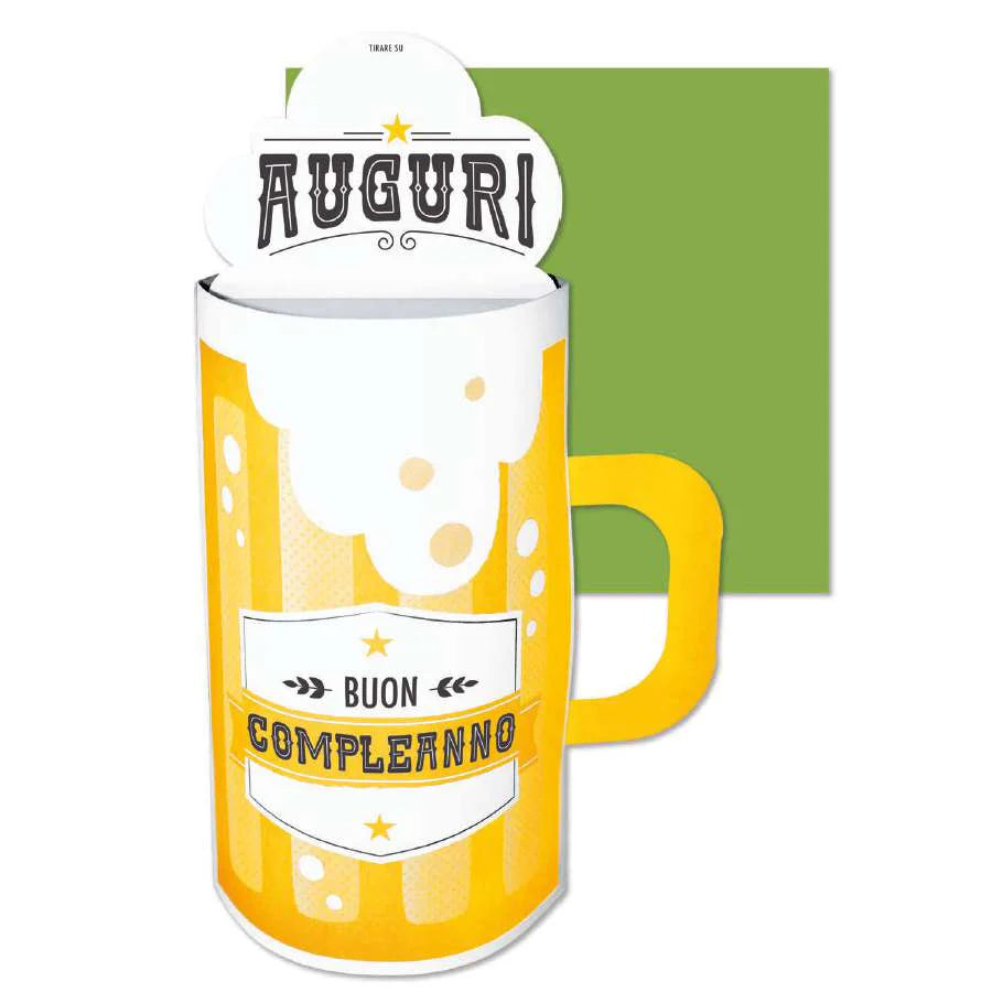 PANINI biglietti  pop up auguri boccale birra