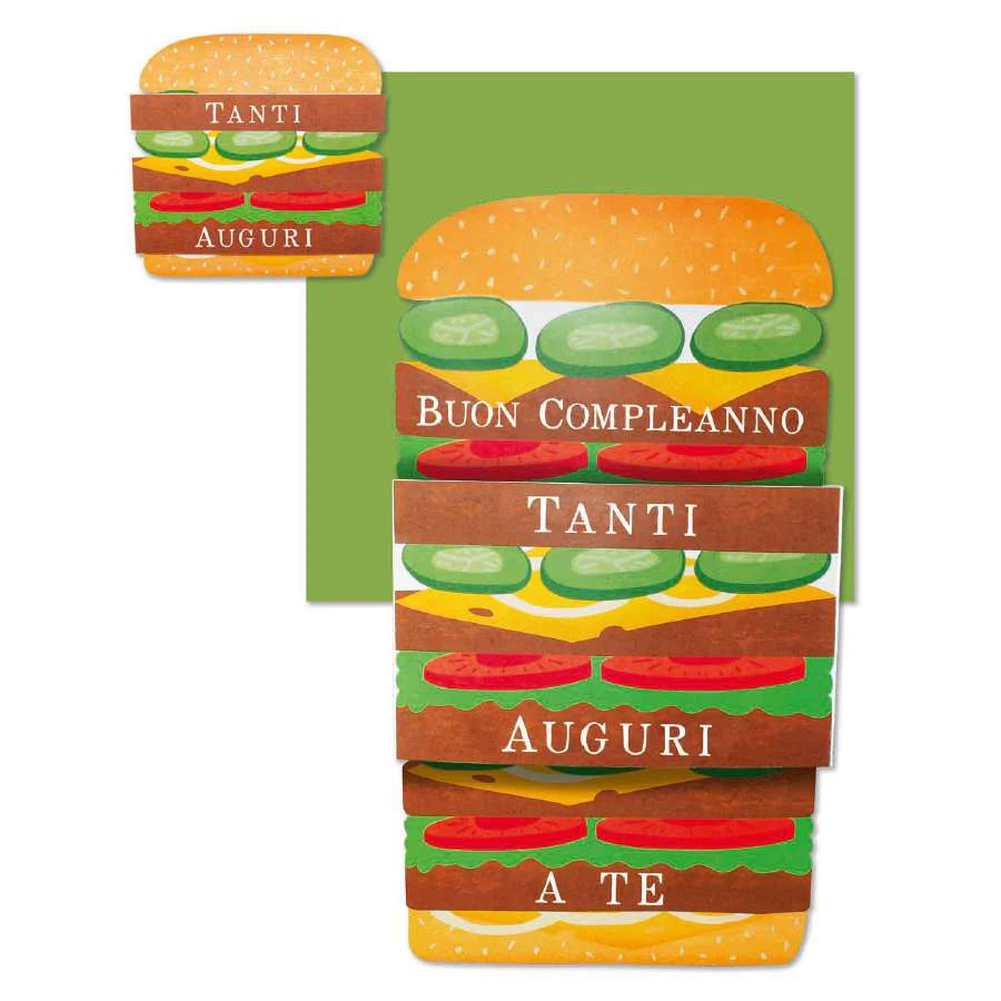 PANINI biglietti  pop up auguri hamburger