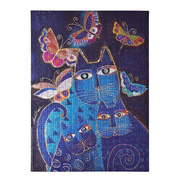 Puzzle 500 pezzi Paperblanks- Gatti blu e farfalle