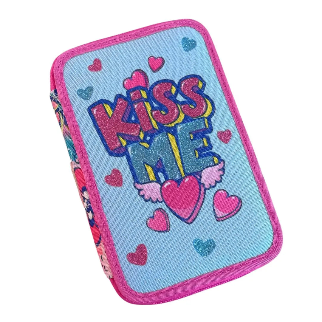 astuccio 3 zip POOLOVER Kiss me