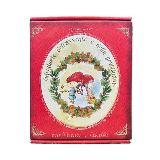 Calendario dell'Avvento della Gratitudine con Vischio e Lucetta _ DISEGNATA
