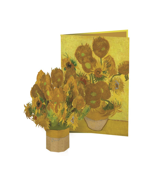 Biglietto Origamo di Van Gogh girasoli in vaso