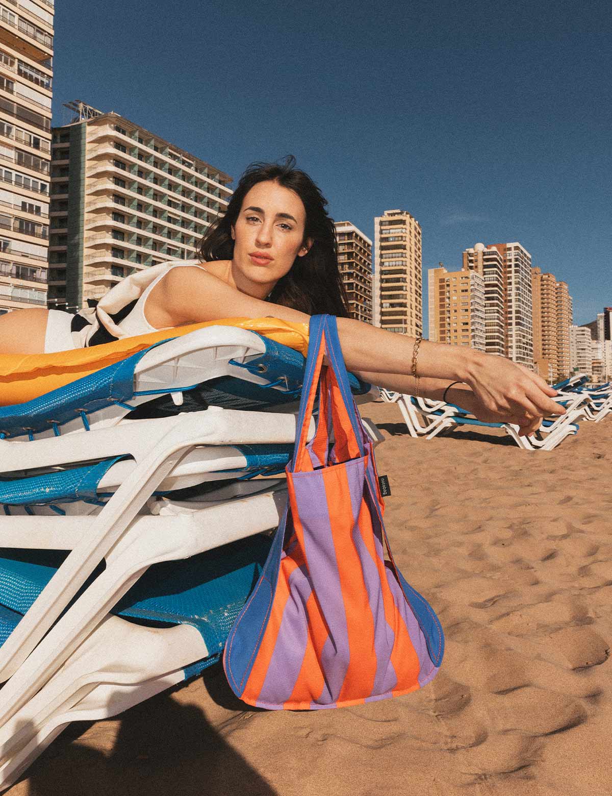 NOTABAG . Borsa - zaino arancio-blu