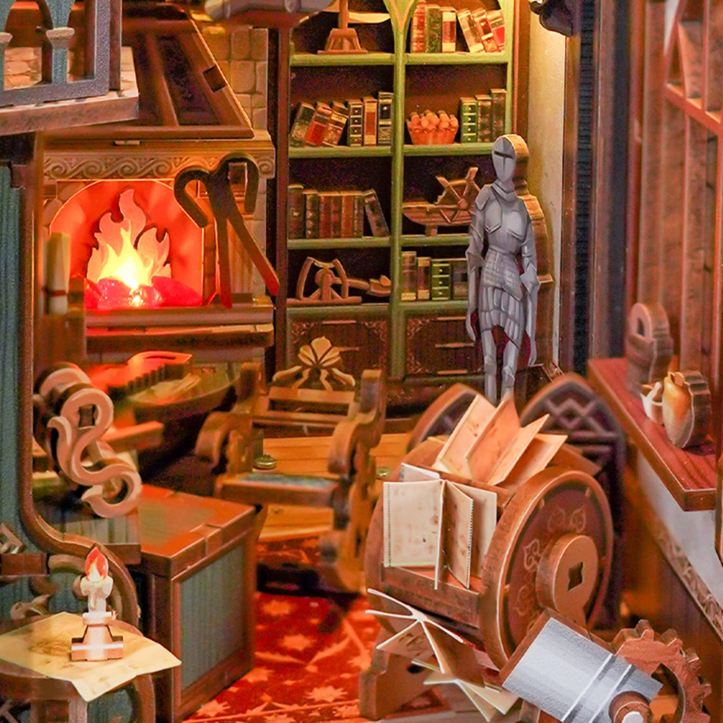 PUZZLE 3D per Libreria: Lo Studio di Leonardo da Vinci (con protezione antipolvere)