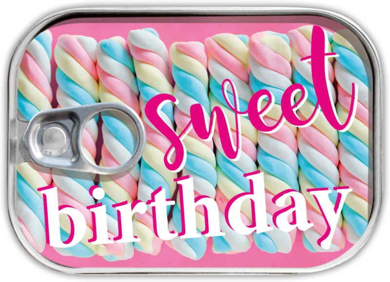 BIGLIETTO _ scatola sardine «Sweet Birthday»