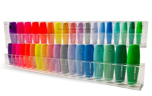 evidenziatori palette tinta unita  18 pezzi