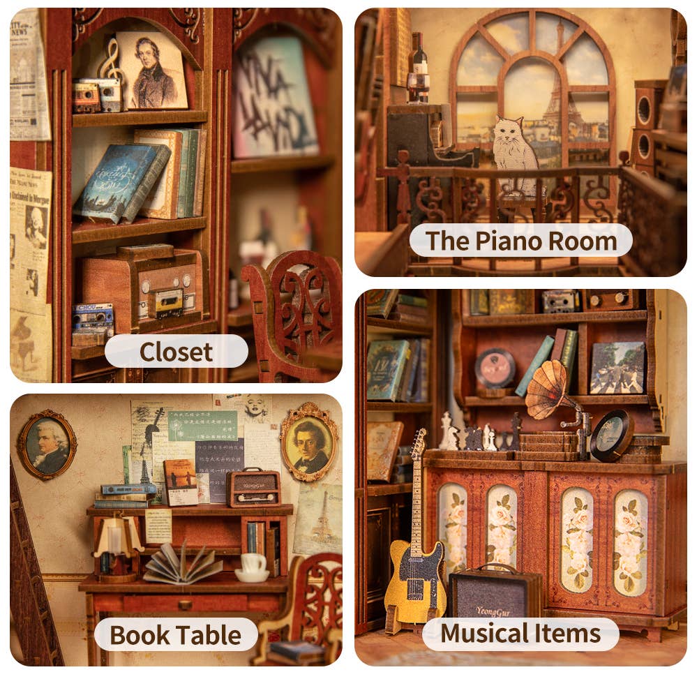 PUZZLE 3D per Libreria: The Secret Rhythm con copertina antipolvere