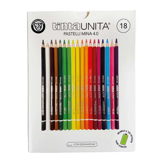 Pastelli  mina 4.0 tinta unita da 18 pezzi