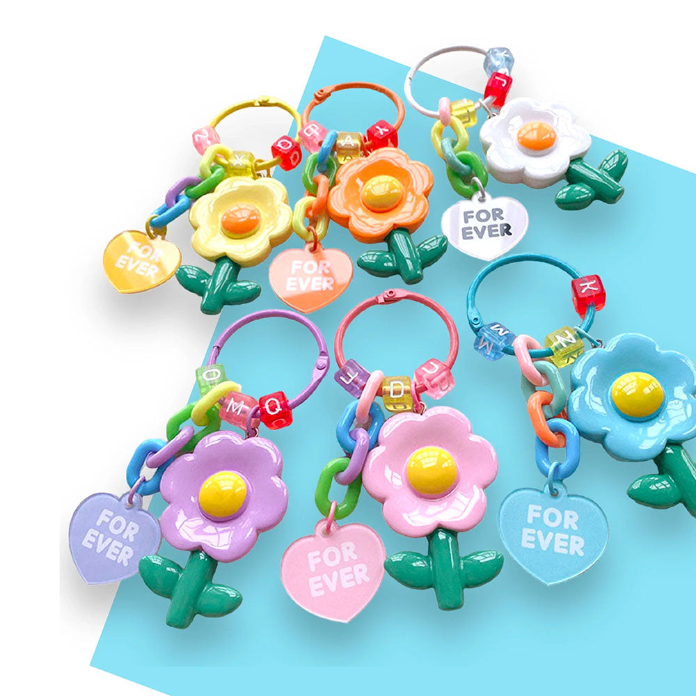 Portachiavi fiore con charms cuore "Forever" _ CREA