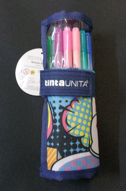 Rotolo brush da 18  pennarelli tinta unita