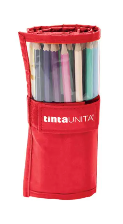 Rotolo da 24 pastelli tinta unita mina 4.0 rosso