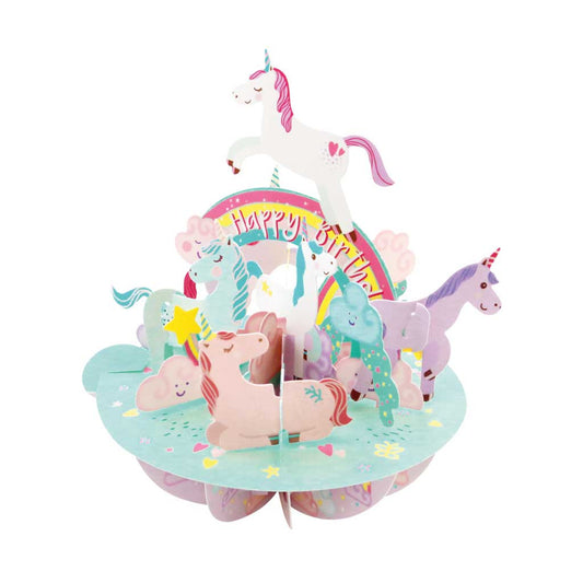 SANTORO . PIROUETTES  Biglietto popup Happy Birthday Unicorno